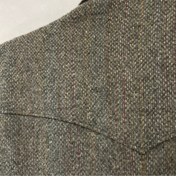 Panhandle Slim Western Blazer Grey Tweed Vintage Cowboy Jacket Elbow Patches - Picture 5 of 12